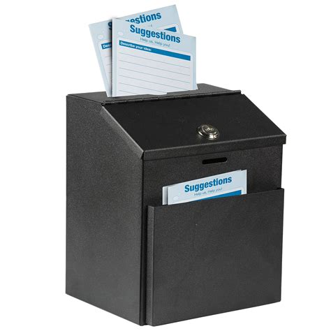 adir wall mountable steel suggestion box with lock|Amazon.com: Adir Suggestion Box with Slot and Lock .